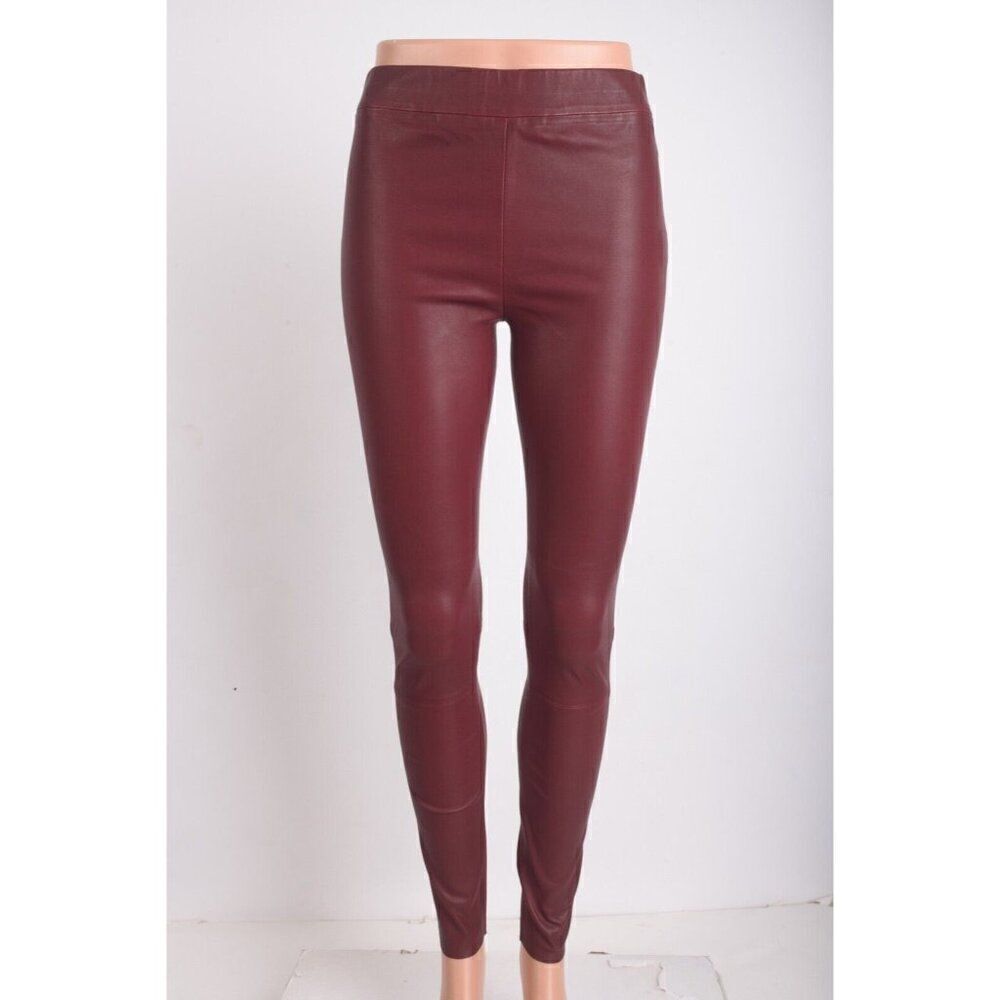 Walter Baker Womens Skinny Leather Roxanna Pants Burgundy Red S Small NWT $798